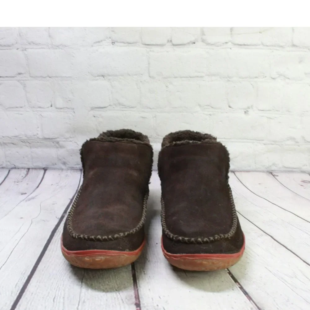 LL Bean Brown Suede Fleece Lined Mountain Moccasin Slippers Boot Size 10 M - Picture 4 of 9